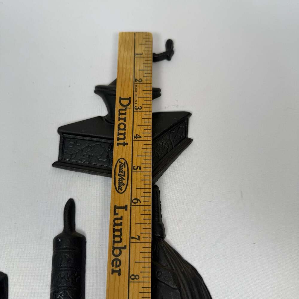 Vintage Sexton Black Cast Metal Kitchen Wall Plaques Set of 5 - Picture 10 of 16